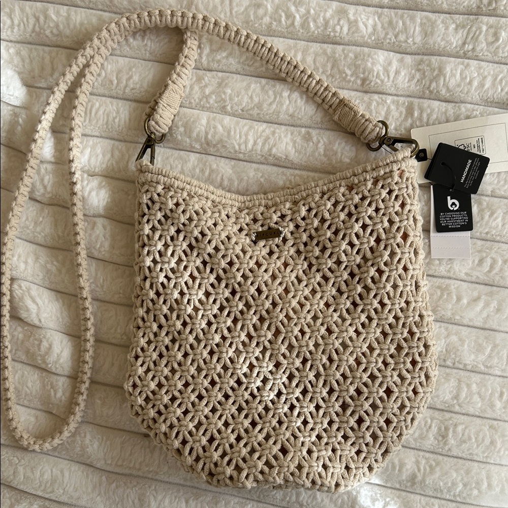Rip Curl Cream Crochet Shoulder Bag